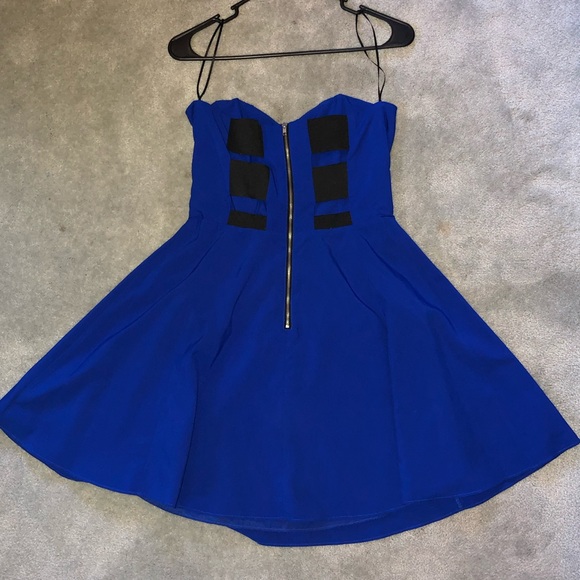 3 FOR $15!!! Francesca’s Electric Blue Strapless Cocktail Dress - Picture 4 of 6